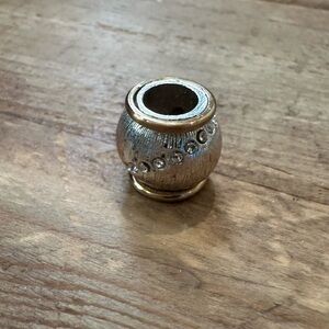 Brighton Silver and Gold Round Accent Bead with Clear Crystals